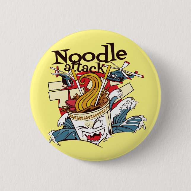 Badge Rond 5 Cm Attaque aux nouilles (Devant)
