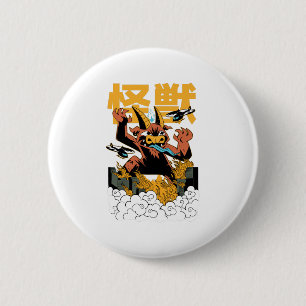 Badge Rond 5 Cm Attaque monstre de baphomet de chèvre