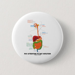 Badge Rond 5 Cm Attention de salaire à l'intuition d'intestin