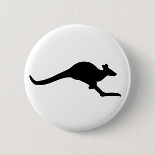 Badge Rond 5 Cm Attention Kangourou