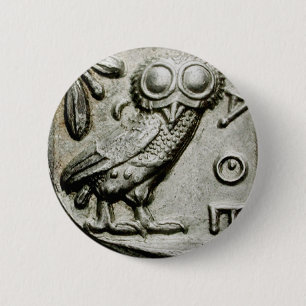 Badge Rond 5 Cm Attica Tetradrachm Owlthena