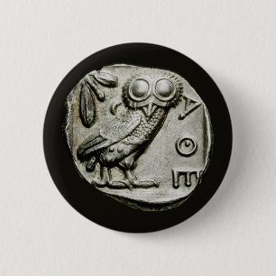 Badge Rond 5 Cm Attica Tetradrachm Owlthena