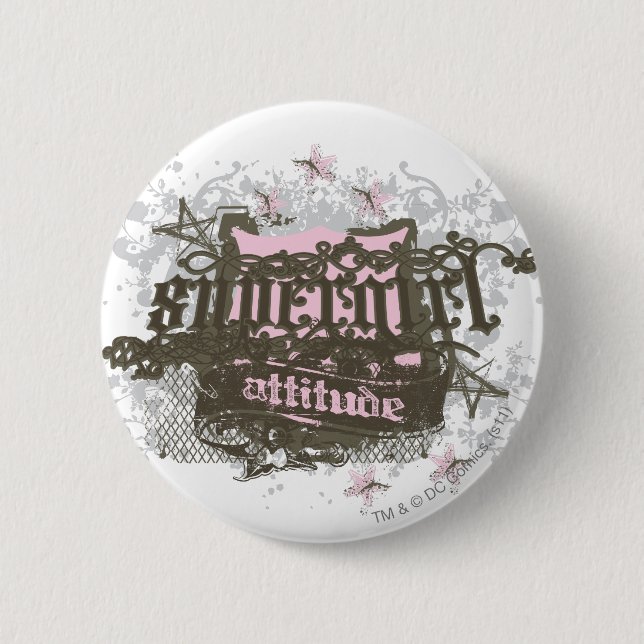 Badge Rond 5 Cm Attitude supergirl (Devant)