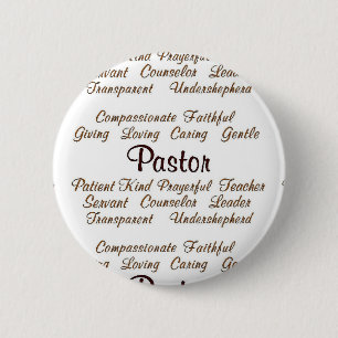 Badge Rond 5 Cm Attributs de pasteur