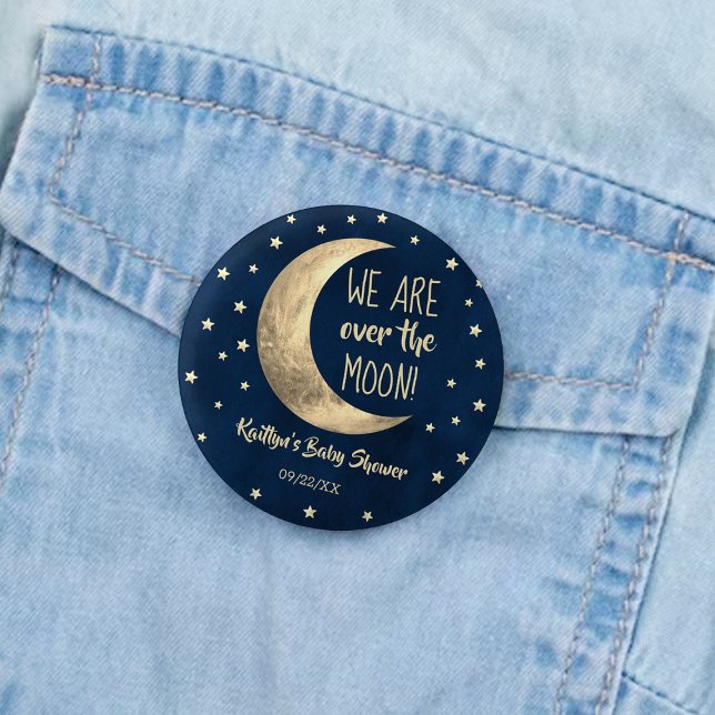 Badge Rond 5 Cm Au-Dessus De La Lune | BABY SHOWER (Créateur téléchargé)