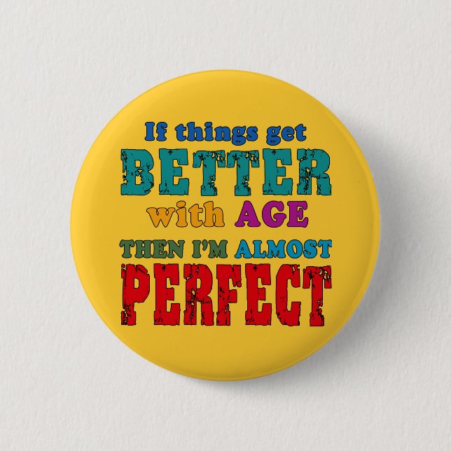 Badge Rond 5 Cm Au-dessus de l'humour d'anniversaire de colline (Devant)