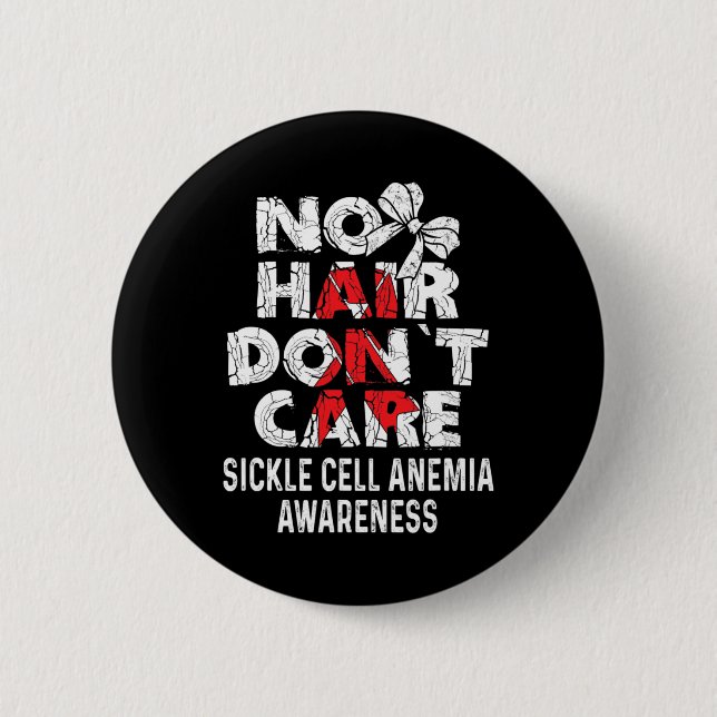 Badge Rond 5 Cm AUCUN Cheveux - Sickcell Anemia Sensibilisation So (Devant)