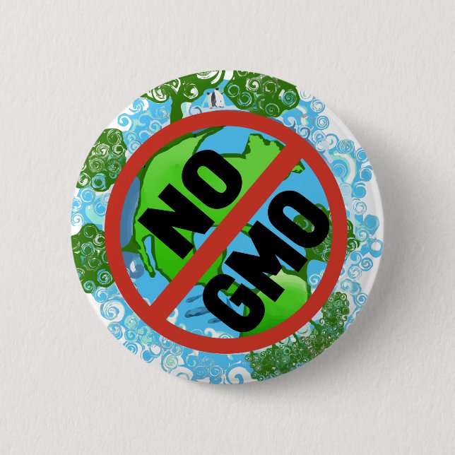 BADGE ROND 5 CM AUCUN OGM (Devant)