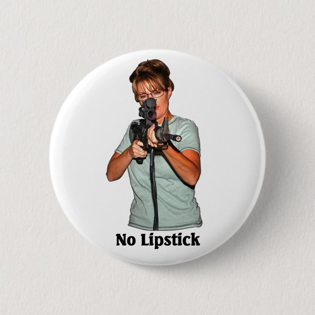 Badge Rond 5 Cm Aucun rouge à lèvres (Devant)