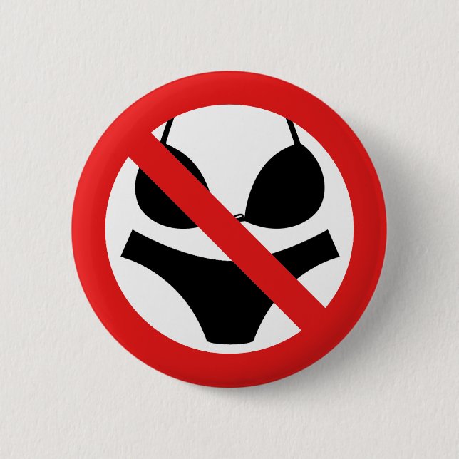 Badge Rond 5 Cm Aucun signe de maillot de bain (Devant)