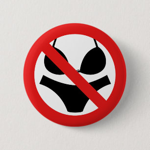 Badge Rond 5 Cm Aucun signe de maillot de bain