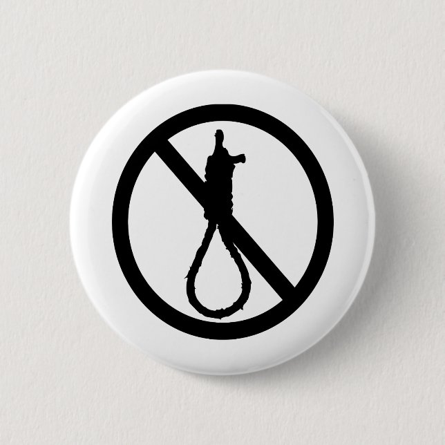 Badge Rond 5 Cm Aucun signe de peine capitale (Devant)