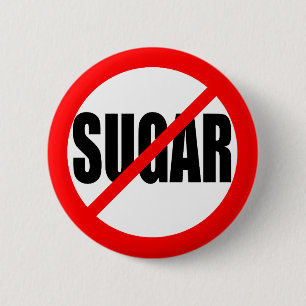 BADGE ROND 5 CM "AUCUN SUCRE "
