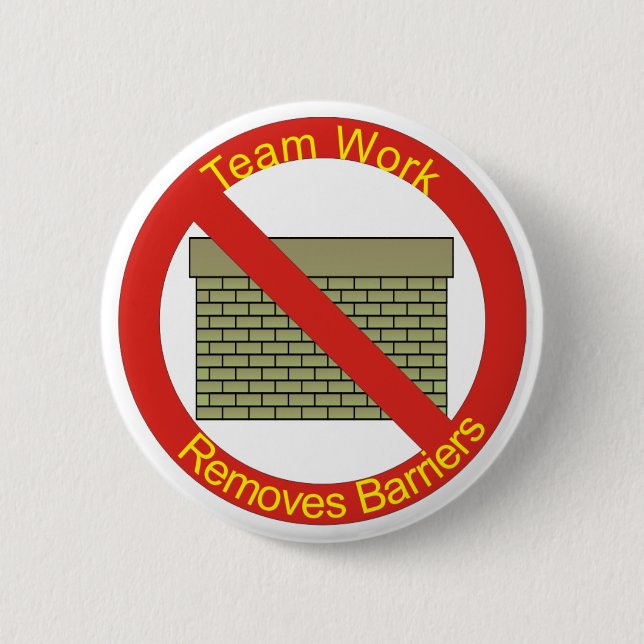 Badge Rond 5 Cm Aucun WallsTeamwork n'enlève des barrières (Devant)