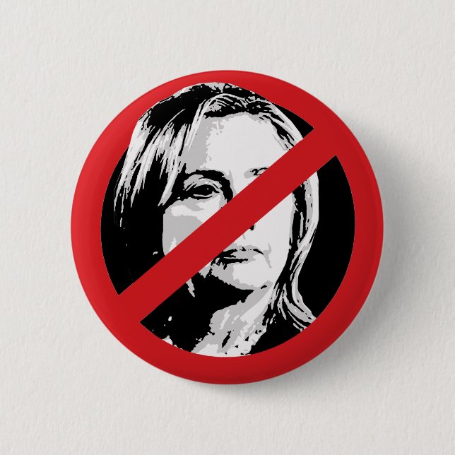 BADGE ROND 5 CM AUCUNE HILLARY (Devant)