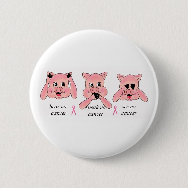 Badge Rond 5 Cm Aucuns boutons de Cancer (Devant)