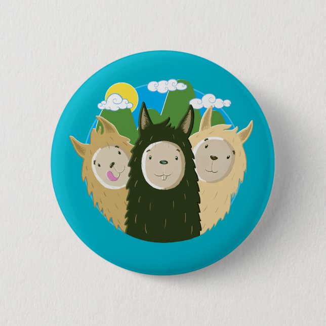 Badge Rond 5 Cm Aucuns frères de lamas de drame (Devant)