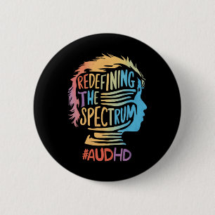 Badge Rond 5 Cm Audhd Autisme Adhd Spectre Autiste Neurodiversité