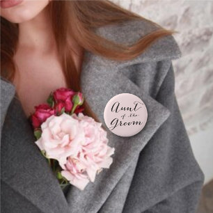 Badge Rond 5 Cm Aunt of the Groom Wedding Bridal Party Button