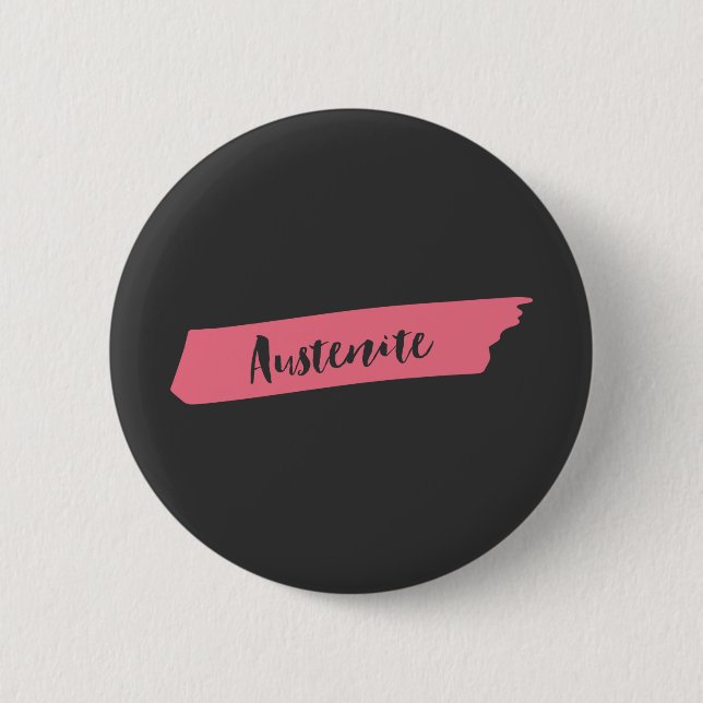 Badge Rond 5 Cm Austenite de pinceau rose (Devant)