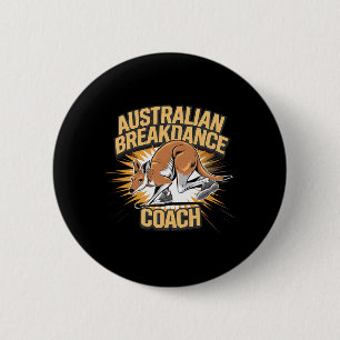 Badge Rond 5 Cm Australian Breakdance Coach 2025 - Funny Kangaroos