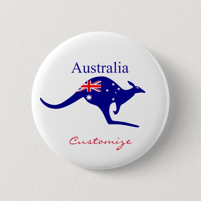 Badge Rond 5 Cm Australie : Drapeau Kangaroo Thunder_Cove (Devant)