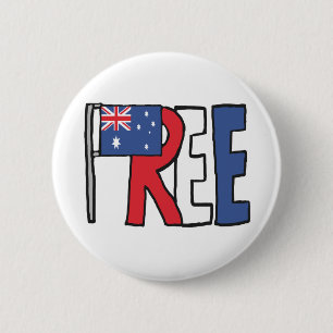 Badge Rond 5 Cm Australie libre