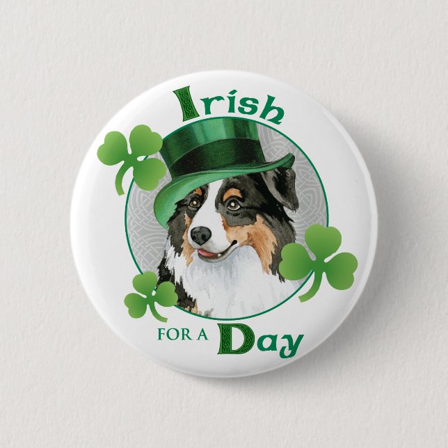 Badge Rond 5 Cm Australien du jour de St Patrick (Devant)