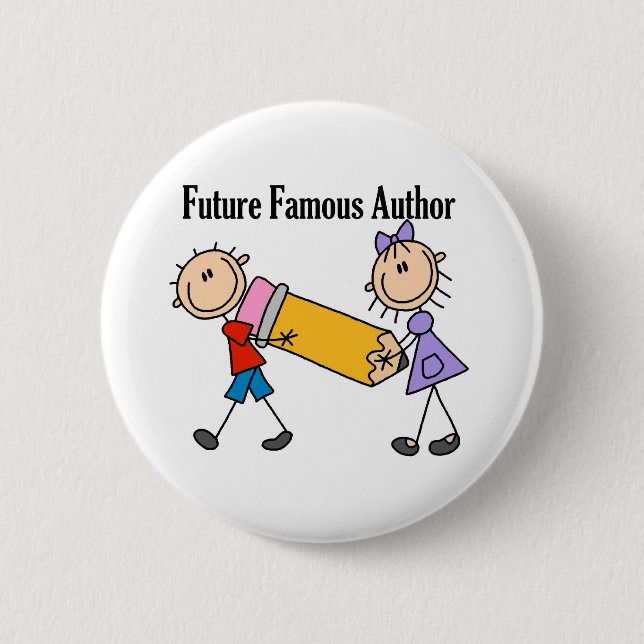 Badge Rond 5 Cm Auteur célèbre d'avenir (Devant)