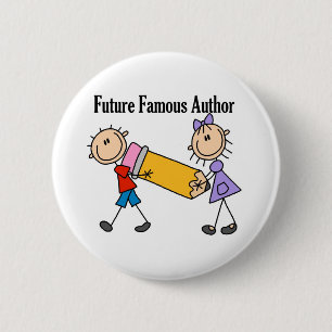 Badge Rond 5 Cm Auteur célèbre d'avenir