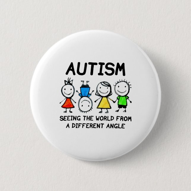 Badge Rond 5 Cm Autism Seeing The World From A (Devant)