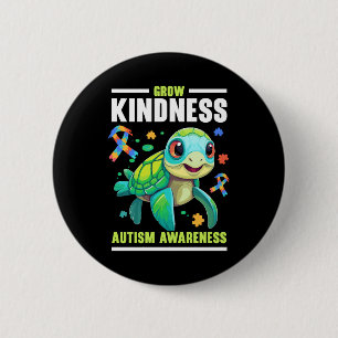 Badge Rond 5 Cm Autism Turtle Autistic Puzzle Sensibilisation sur