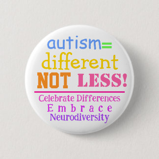 Badge Rond 5 Cm Autisme=Bouton Différent Pas Moins Sensibilisation