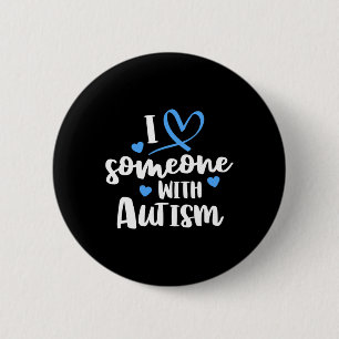Badge Rond 5 Cm Autisme Famille J'Aime Quelqu'Un Avec Sensibilisat