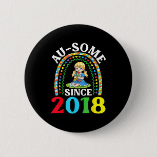 Badge Rond 5 Cm Autisme Incroyable Ausome Depuis 2018 Sensibilisat