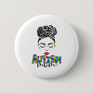 Badge Rond 5 Cm autisme maman enfant désordre bun sensibilisation