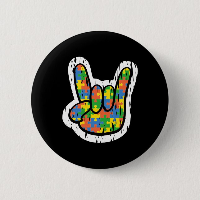 Badge Rond 5 Cm Autisme Mois des incapacités manuelles (Devant)