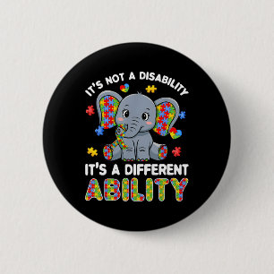 Badge Rond 5 Cm Autiste Capacité Différente Sensibilisation à l'au
