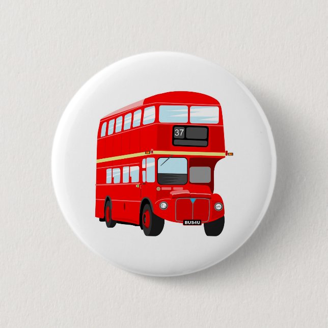 Badge Rond 5 Cm Autobus de Londres (Devant)