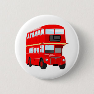 Badge Rond 5 Cm Autobus rouge