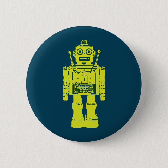 Badge Rond 5 Cm Autocollant de robot (Devant)