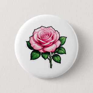 Badge Rond 5 Cm Autocollant transparent rose