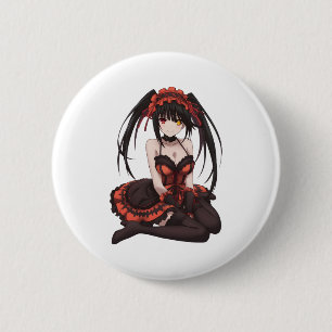 Badge Rond 5 Cm Autocollant Waifu Kurumi Tokisaki 