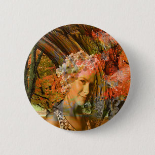 Badge Rond 5 Cm Automne
