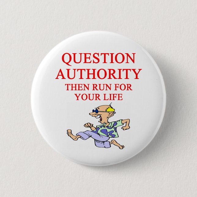 Badge Rond 5 Cm autorité de question (Devant)