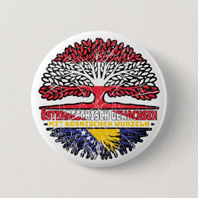 Badge Rond 5 Cm Autriche bosniaque Arbre (Devant)