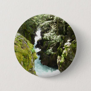 Badge Rond 5 Cm Avalanche Gorge II dans le parc national de Glacie