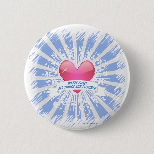 Badge Rond 5 Cm Avec Dieu, tout est possible (Devant)