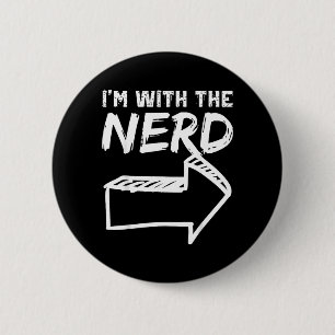 Badge Rond 5 Cm Avec le nerd Flèche droite Funny Halloween Mignon