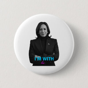 Badge Rond 5 Cm Avec son vote Kamala pour la présidente 2024 Kamal